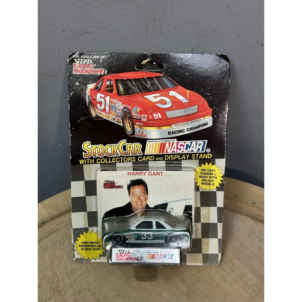 Vintage 1992 Racing Champions NASCAR Harry Gant #33 Stock Car Die-Cast Card